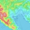 Mappa topografica La Spezia, mappa di rilievo, mappa dell'altitudine