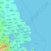 Mappa topografica 上海市, altitudine, rilievo
