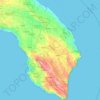 Mappa topografica LE, mappa di rilievo, mappa dell'altitudine