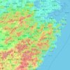 Mappa topografica Zhejiang, altitudine, rilievo