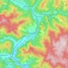 Mappa topografica Borgo a Mozzano, mappa di rilievo, mappa dell'altitudine