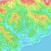 Mappa topografica Albisola Superiore, mappa di rilievo, mappa dell'altitudine