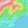 Mappa topografica Arenzano, mappa di rilievo, mappa dell'altitudine