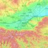 Mappa topografica 西安市, altitudine, rilievo