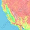 Mappa topografica California, altitudine, rilievo