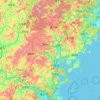 Mappa topografica 宁德市, altitudine, rilievo