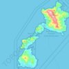 Mappa topografica Asinara, altitudine, rilievo