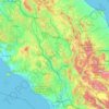 Mappa topografica Tevere, altitudine, rilievo
