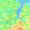 Mappa topografica Kiel, altitudine, rilievo