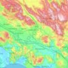 Mappa topografica Frosinone, mappa di rilievo, mappa dell'altitudine